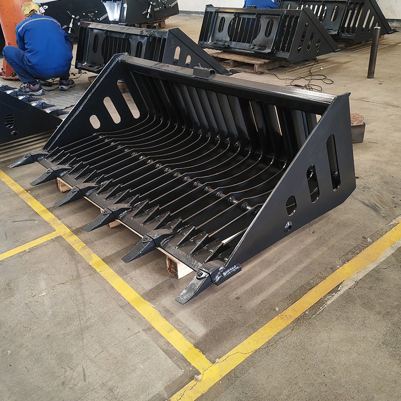 HCN Skid Steer Skeleton Rock Bucket for CAT Bobcat loaders