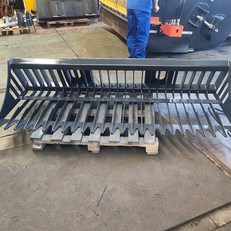 HCN Skid Steer Skeleton Rock Bucket for CAT Bobcat loaders