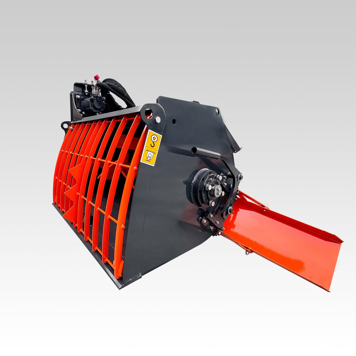 HCN Skid Steer 14-21 Cu.ft Capacity Concrete Mixer Bucket, Side/front Chute Dispenser