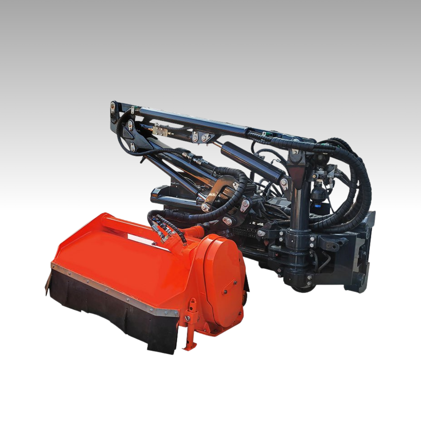 HCN Skid Steer 78" Boom Mower, 5 Mower Head Options, Multi-joint, 30° Deflection, 15 ft. Arm, Maintenance-free lubrication