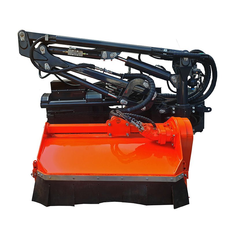 HCN Skid Steer 78" Boom Mower, 5 Mower Head Options, Multi-joint, 30° Deflection, 15 ft. Arm, Maintenance-free lubrication