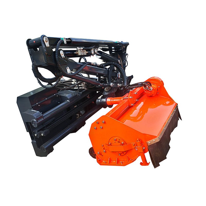 HCN Skid Steer 78" Boom Mower, 5 Mower Head Options, Multi-joint, 30° Deflection, 15 ft. Arm, Maintenance-free lubrication