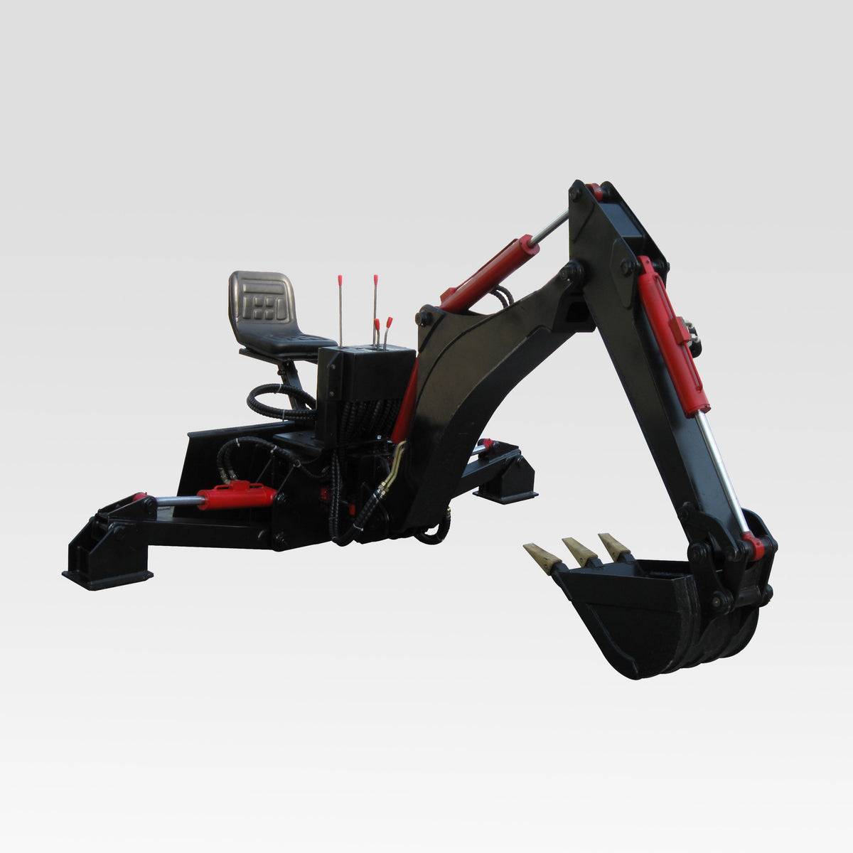 HCN Skid Steer Backhoe Digger Attachment, Dual Hydraulic Cylinder Swing, Foldable Stabilizers, Heavy-Duty Teeth, Multiple Bucket Options for Excavation