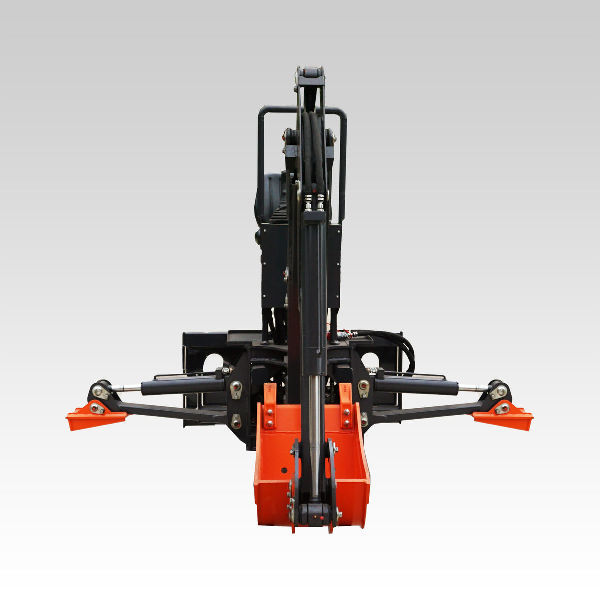 HCN Skid Steer Backhoe Digger Attachment, Dual Hydraulic Cylinder Swing, Foldable Stabilizers, Heavy-Duty Teeth, Multiple Bucket Options for Excavation