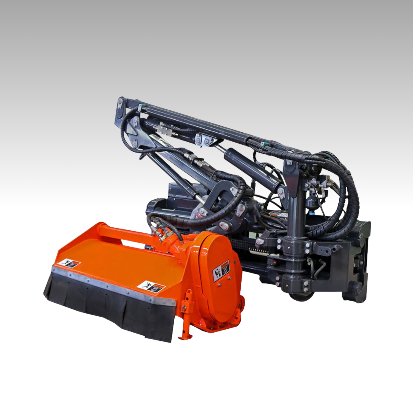 HCN Skid Steer 78" Boom Mower, 5 Mower Head Options, Multi-joint, 30° Deflection, 15 ft. Arm, Maintenance-free lubrication