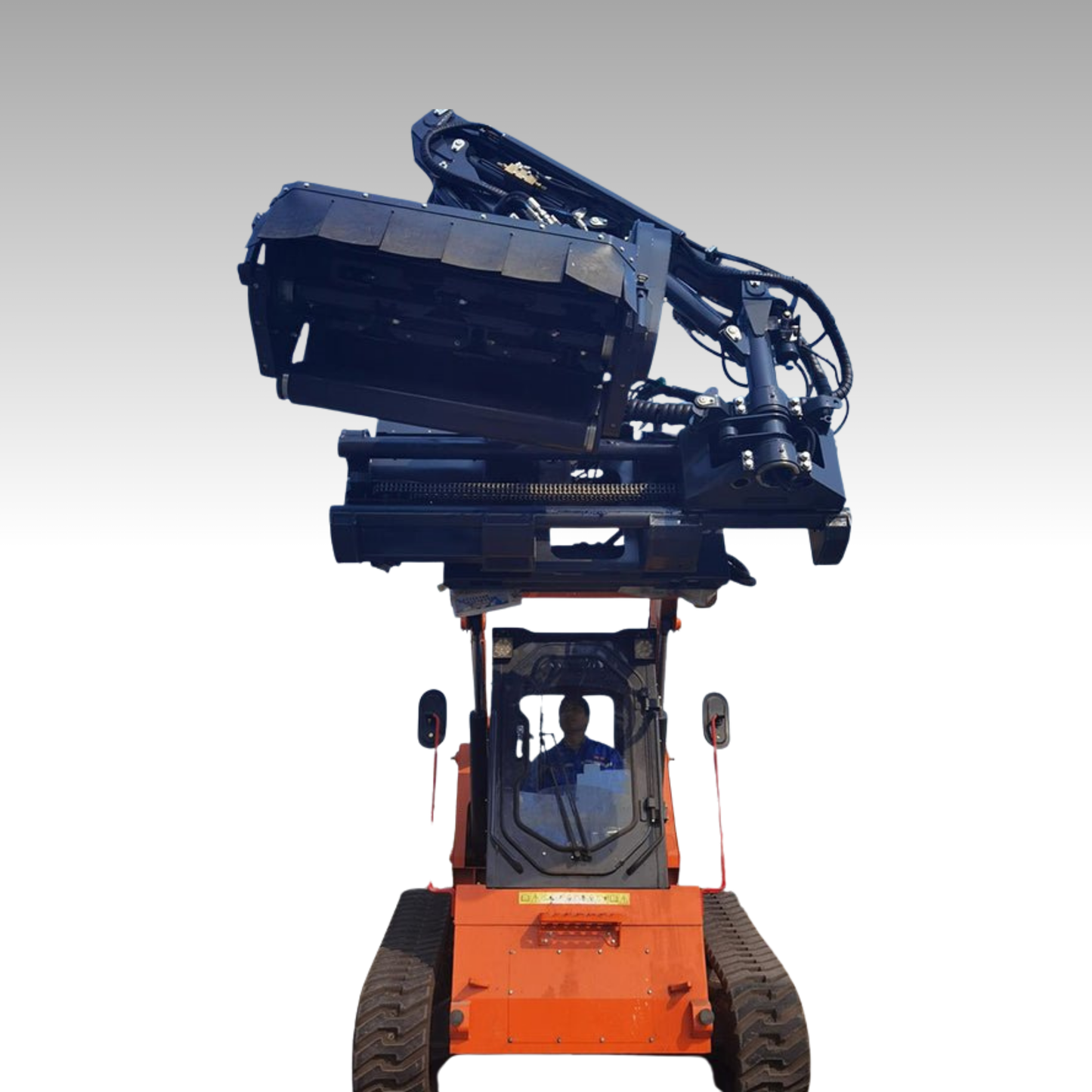 HCN Skid Steer 78" Boom Mower, 5 Mower Head Options, Multi-joint, 30° Deflection, 15 ft. Arm, Maintenance-free lubrication
