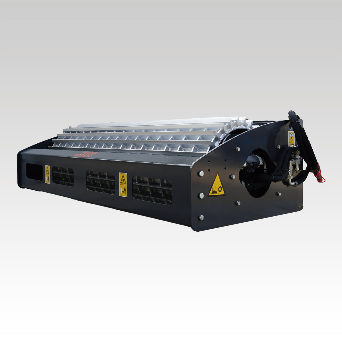 HCN Skid Steer Vibratory Ice Breaker Attachment, Two-Damping Roller Design, Sharp Cross-Pattern Blades, Environmentally Friendly De-Icing Solution