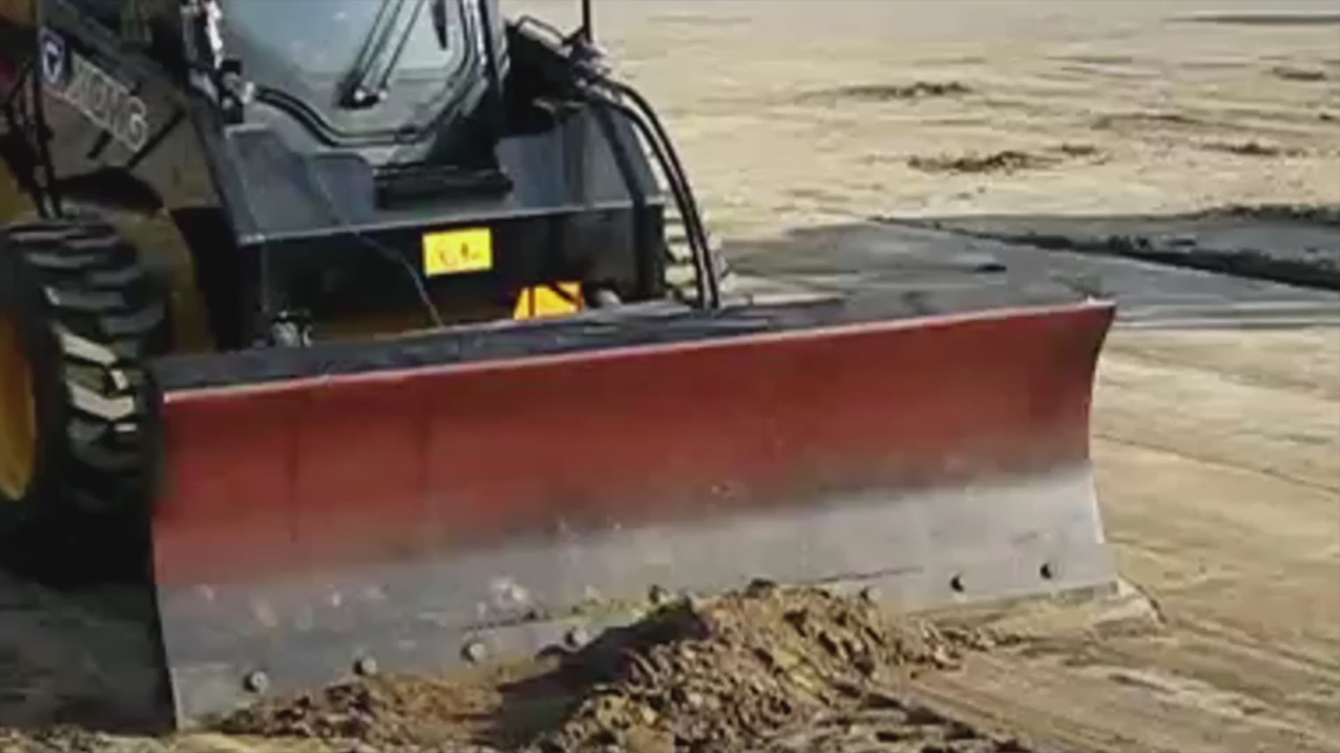 HCN Skid Steer Dozer Blade, 30° Hydraulic Angling, Depth Shoes