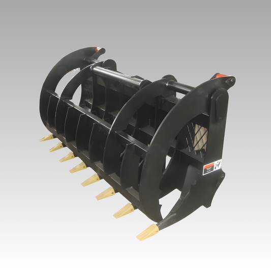 HCN Skid Steer Grass Grapple, 50" opening height, two-cylinder and single jaw, high precision and efficiency, high-strength materials