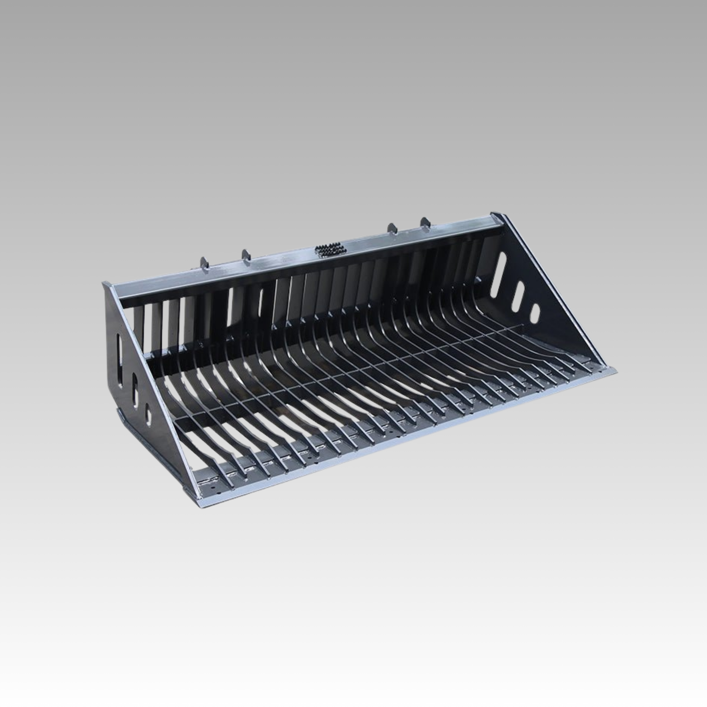 HCN Skid Steer Skeleton Rock Bucket, 2.36" Tine Spacing, reinforced tines