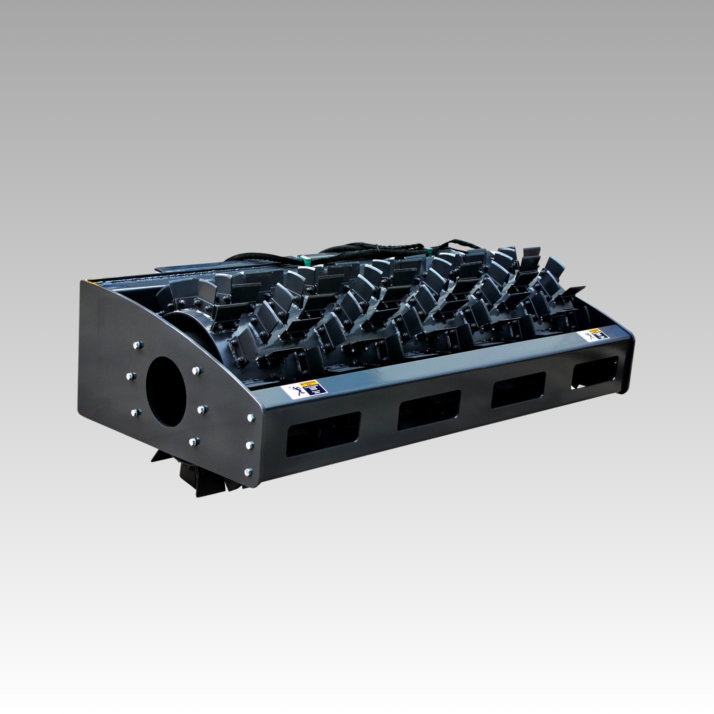 HCN Skid Steer Vibratory Ice Breaker Attachment, Two-Damping Roller Design, Sharp Cross-Pattern Blades, Environmentally Friendly De-Icing Solution
