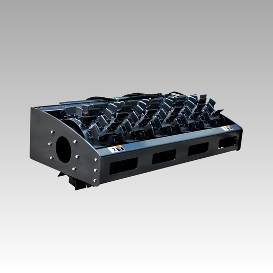 HCN Skid Steer Vibratory Ice Breaker Attachment, Two-Damping Roller Design, Sharp Cross-Pattern Blades, Environmentally Friendly De-Icing Solution