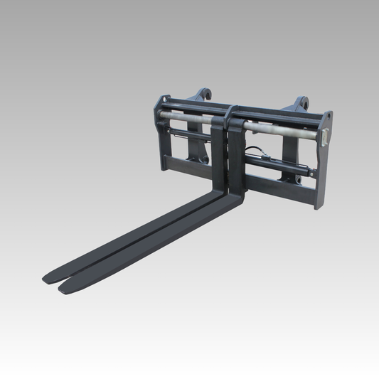 HCN Wheel Loader Gap-Adjustable Fork, 72" Fork Length, 8 - 59" Adjustment Range, for 5T loader